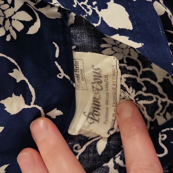 Vintage Navy/White summer dress, M - Picture 4 of 5